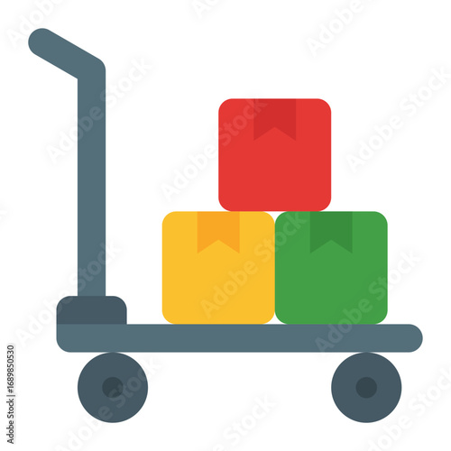 Loading dock icon. Cargo area symbol. Warehouse loading and shipping collection. Flat Icon