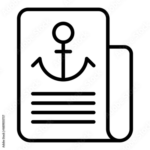 Bill of lading icon. Shipping document symbol. Cargo record and customs paperwork collection. Line Icon