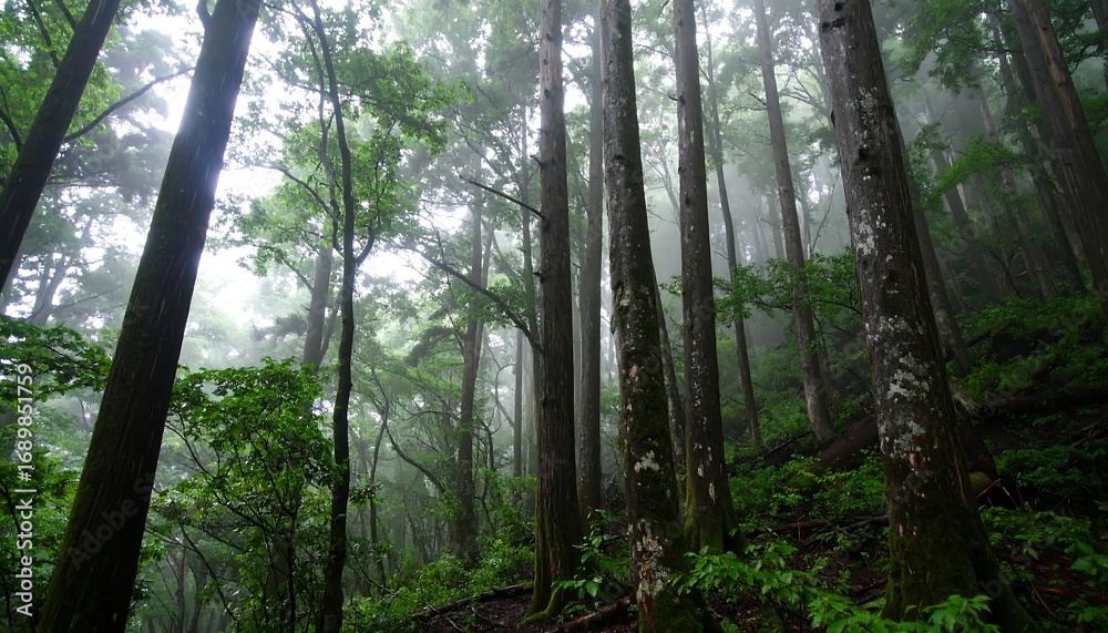 Fototapeta premium Misty forest scene (2)