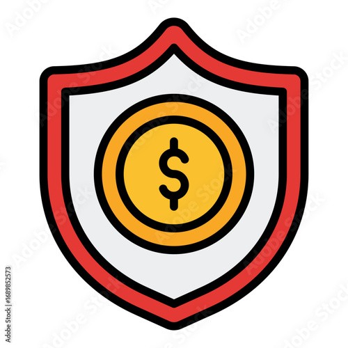 Payment protection icon. Finance insurance symbol. Loan safety and credit coverage collection. Filled Line Icon