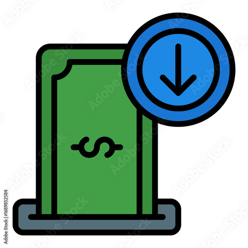 Money deposit icon. Savings protection symbol. Bank insurance and financial policy collection. Filled Line Icon
