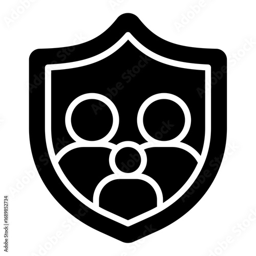 Family insurance icon. Household protection symbol. Health and life coverage collection. Glyph Icon