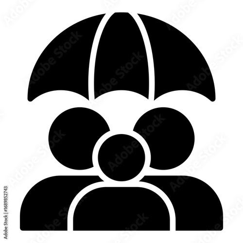 Family protected icon. Safe family symbol. Insurance security and financial protection collection. Glyph Icon