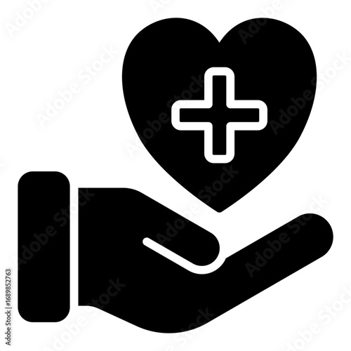 Life insurance icon. Family security symbol. Financial protection and savings collection. Glyph Icon