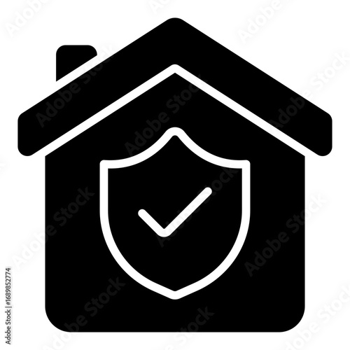 Home insurance icon. Property protection symbol. House safety and damage coverage collection. Glyph Icon