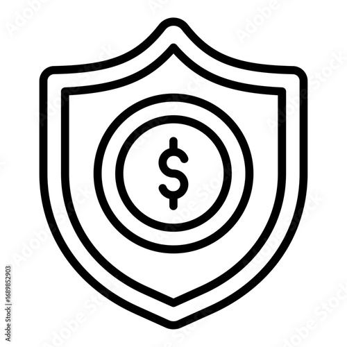 Payment protection icon. Finance insurance symbol. Loan safety and credit coverage collection. Outline Icon