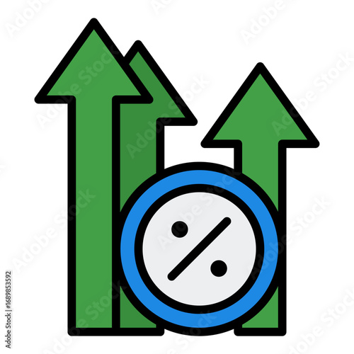 Interest rate icon. Loan percentage symbol. Banking finance and economy policy collection. Filled Line Icon