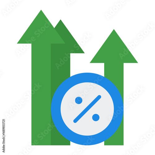 Interest rate icon. Loan percentage symbol. Banking finance and economy policy collection. Flat Icon