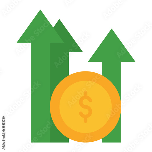 Rising prices icon. Cost increase symbol. Inflation and economy crisis collection. Flat Icon