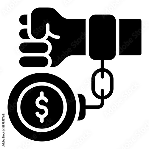 Debt icon. Financial debt symbol. Loan obligation and economy crisis collection. Glyph Icon