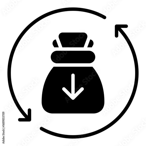 Inflation icon. Price increase symbol. Economic instability and finance crisis collection. Glyph Icon