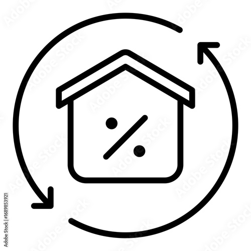 Refinancing icon. Loan adjustment symbol. Finance banking and debt management collection. Outline Icon