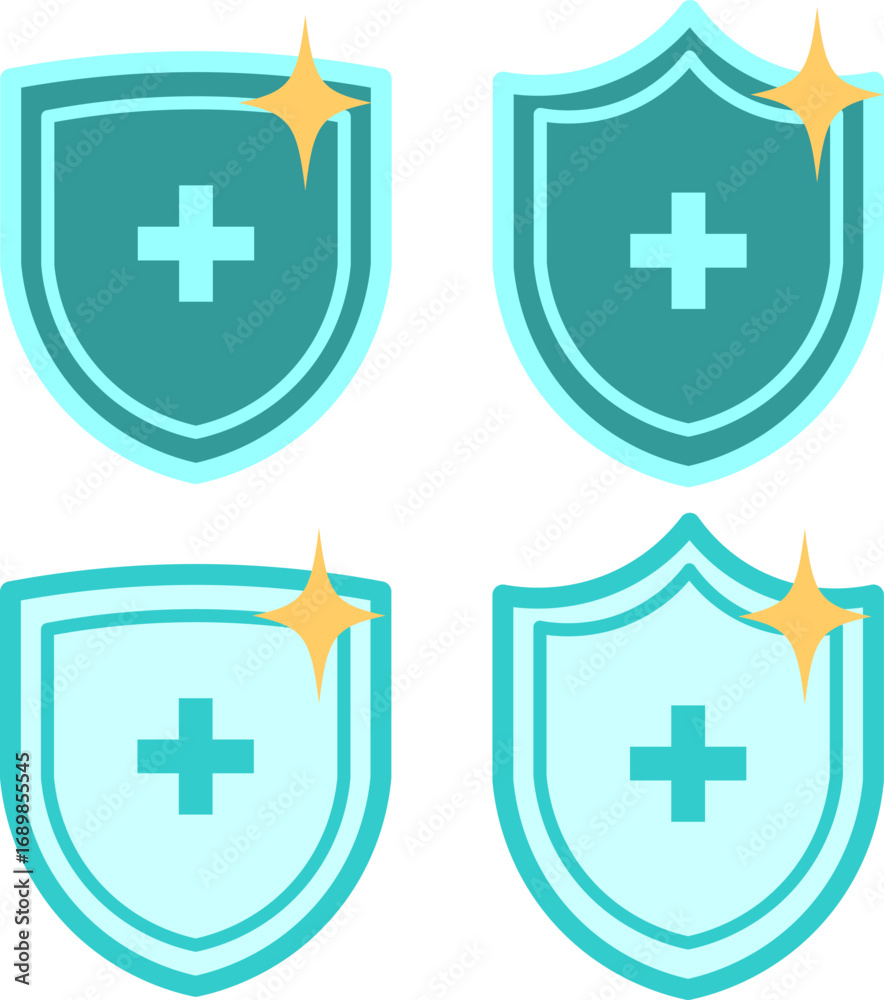 Obraz premium セキュリティをイメージした盾のアイコン