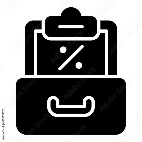 Tax document icon. Business finance symbol. Government report and accounting collection. Glyph Icon