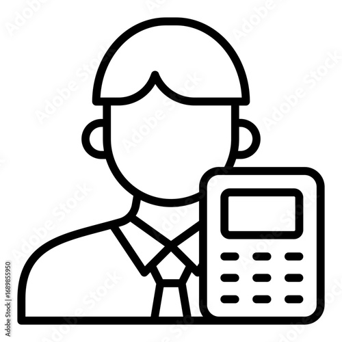 Accountant icon. Finance professional symbol. Business accounting and bookkeeping collection. Outline Icon