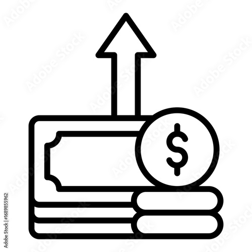 Expense icon. Cost symbol. Business spending and finance report collection. Outline Icon