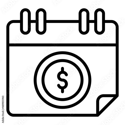 Calendar icon. Schedule symbol. Business planning and financial date collection. Outline Icon