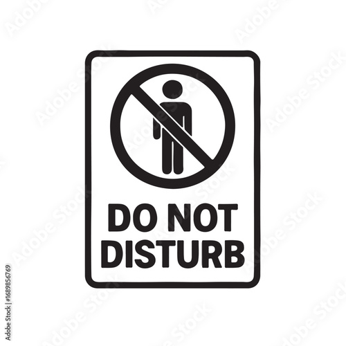 Do not disturb silhouette vector illustration
