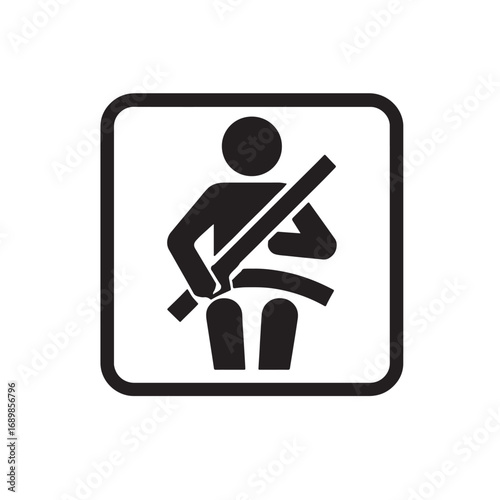 Driver fastening seatbelt silhouette, silhouette vector illustration