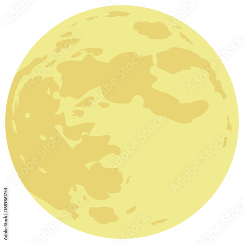 Full Moon Vector Illustration Flat Design