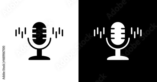 Podcast White Icon Set
