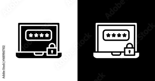Secure Login White Icon Set