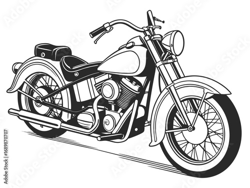 Vintage harley davidson motorcycle vector illustration scalable graphic art icon