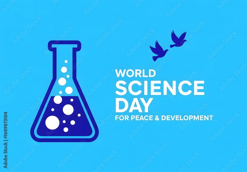 Fototapeta premium World Science Day for Peace and Development on Bright background