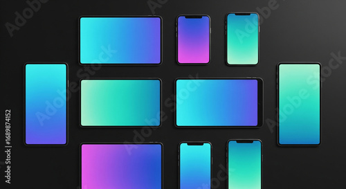 Vibrant Gradient Screens on Devices