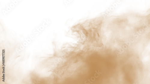 brown dust sand soil smoke cloud particles isolated on a transparent background. sandstorm effect smog dust explosion rising smoke fog overlay effect blurred soil dust. png design elements