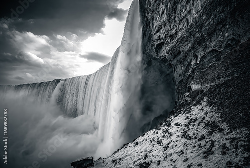 Fototapeta Naklejka Na Ścianę i Meble -  Majestic Falls in Monochrome