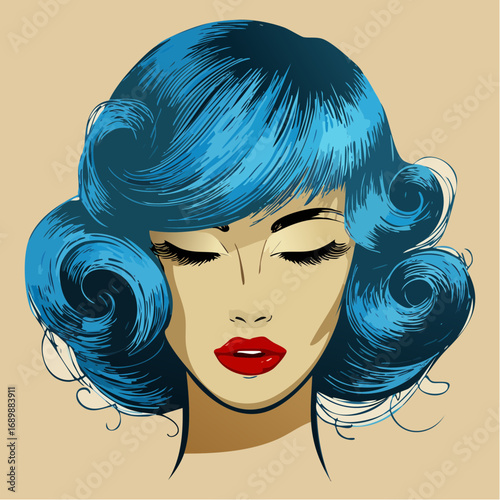 twilight ombré ringlet ombré hair logo for salon and haircare product branding
