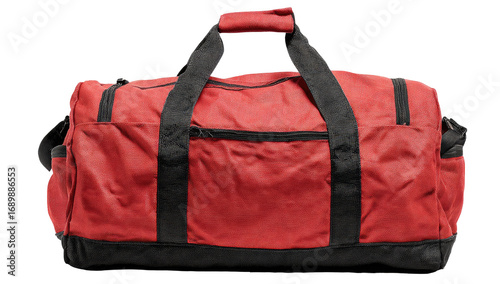 Red duffel bag