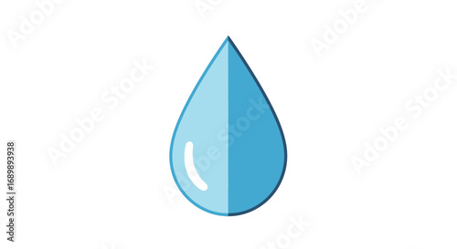 A single teardrop of water, light blue, vector graphic.