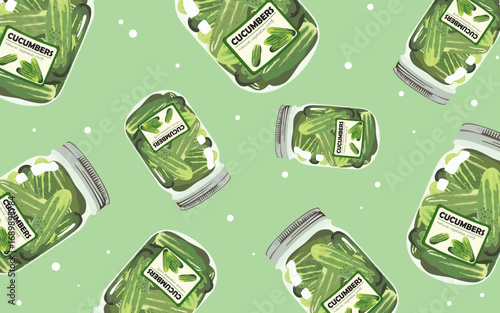 Cucumber jar background image, cucumber jar wall sticker, cucumber jar packaging