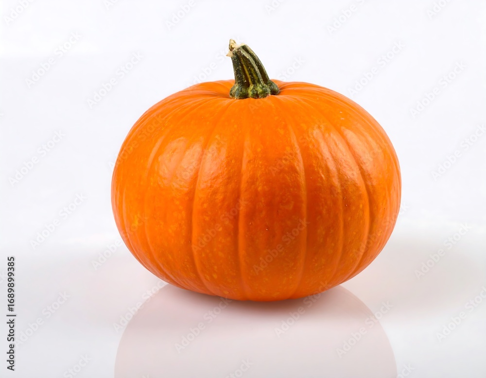 Obraz premium Single orange pumpkin on white background (1)