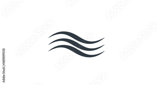 Free Download Stylized image of three curved lines stacked on top of each other, resembling waves. - GFXLoad
