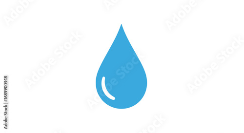 A single teardrop-shaped droplet of water.