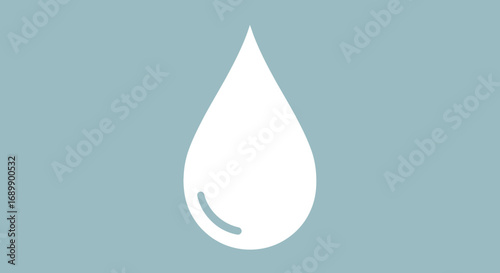 White droplet icon on a light blue background.