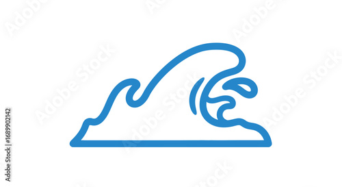 A stylized illustration of a large ocean wave.