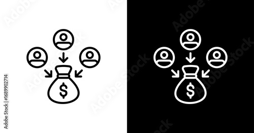 Crowdfunding White Icon Set Design