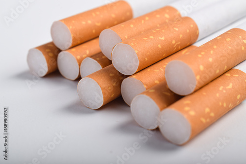 Сigarettes isolated on white background. Smoking. Bad habits. Smoking leads to lung cancer
