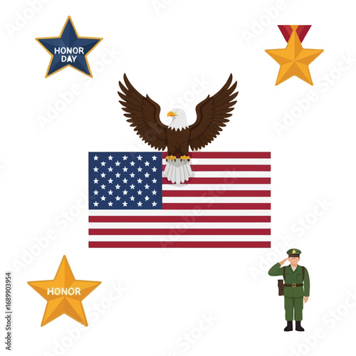 Veterans Day background, poster. Honoring all who served. Vector