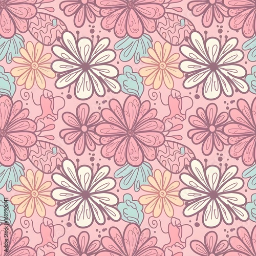 Wallpaper Mural seamless floral pattern Torontodigital.ca