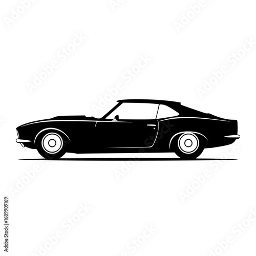 Black Classic Car Vector Logo Silhouette Design