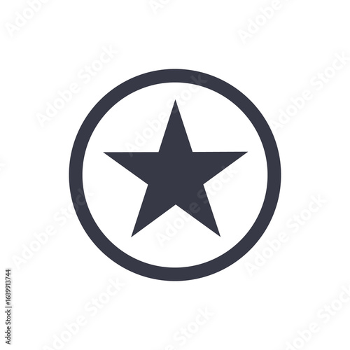 Free Download Black star circle icon flat vector template - GFXLoad
