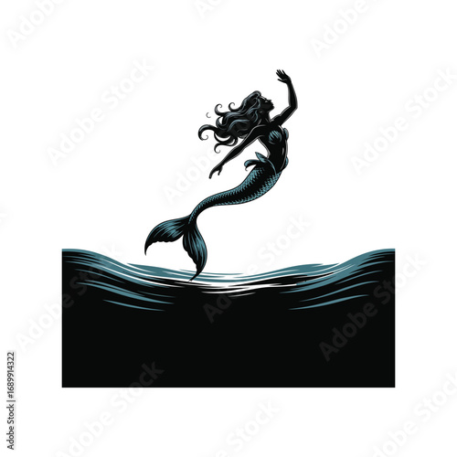 Family Silhouette Illustration with Parents and Children in a Loving Embrace Together