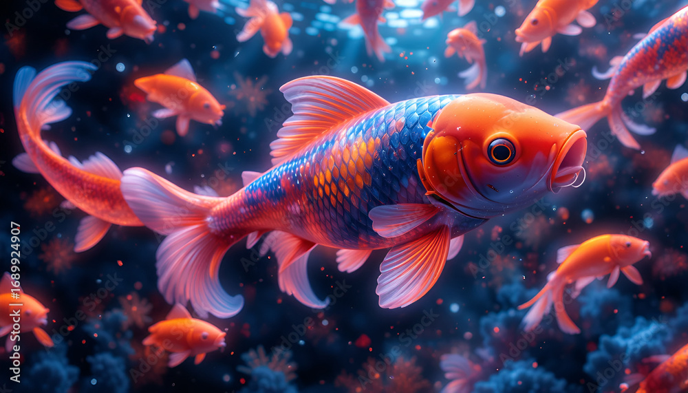 Fototapeta premium goldfish in aquarium