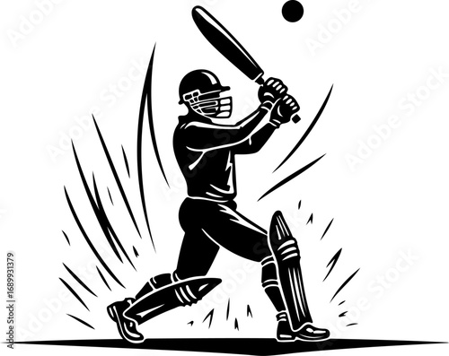 Download cricket bat player ball vector art and illustration eps file for design