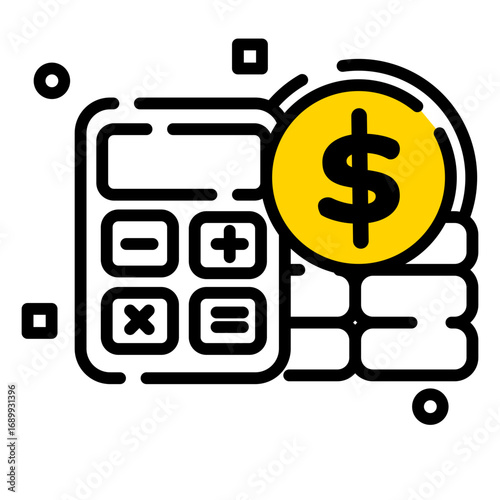 Photos Icon of Financial planning and budget calculation,  representing savings ,accoun